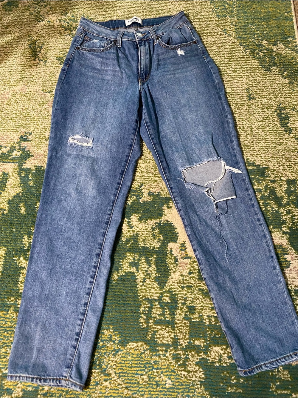 RSQ Women's Distressed Boyfriend Jeans in Blue